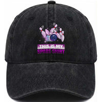 Funny Bowling Lover Washed Cotton Baseball Cap This Is My Spare Shirt Quote