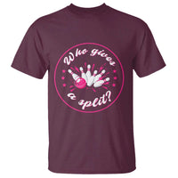 Funny Bowling Quote T Shirt Who Gives A Split For Women - Wonder Print Shop