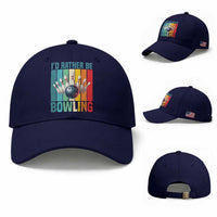 Funny Bowling Quote Baseball Cap Id Rather Be Bowling Gift