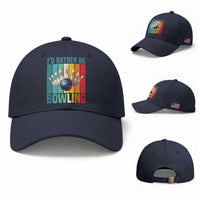 Funny Bowling Quote Baseball Cap Id Rather Be Bowling Gift