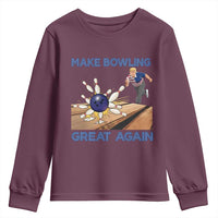 Make Bowling Great Again Youth Sweatshirt Funny Bowler Gift - Wonder Print Shop