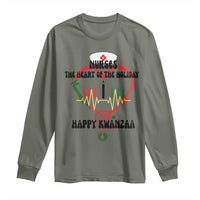 Nurses The Heart Of The Holiday Long Sleeve Shirt Kwanzaa Celebration Gift - Wonder Print Shop