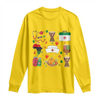 Happy Kwanzaa Nurse Pride Long Sleeve Shirt African Culture Holiday Gift - Wonder Print Shop