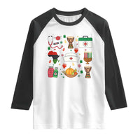 Happy Kwanzaa Nurse Pride Raglan Shirt African Culture Holiday Gift - Wonder Print Shop