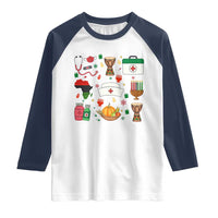 Happy Kwanzaa Nurse Pride Raglan Shirt African Culture Holiday Gift - Wonder Print Shop