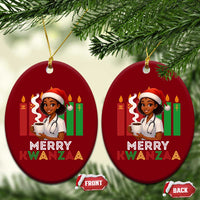Merry Kwanzaa Ceramic Ornament Nurse African American Holiday Celebration Gift - Wonder Print Shop