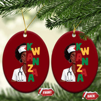 African American Nurse Ceramic Ornament Joyful Kwanzaa Celebration Gift - Wonder Print Shop