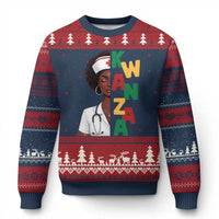 African American Nurse Ugly Christmas Sweater Joyful Kwanzaa Celebration Gift - Wonder Print Shop