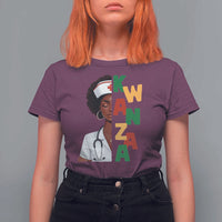 African American Nurse T Shirt For Women Joyful Kwanzaa Celebration Gift - Wonder Print Shop