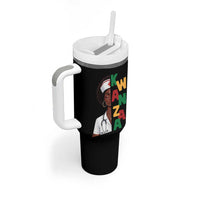 African American Nurse Tumbler With Handle Joyful Kwanzaa Celebration Gift - Wonder Print Shop