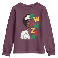 African American Nurse Youth Sweatshirt Joyful Kwanzaa Celebration Gift - Wonder Print Shop
