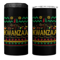 Funny Kwanzaa Celebration Ugly Sweater 4 in 1 Can Cooler Tumbler African Heritage Holiday Gift - Wonder Print Shop