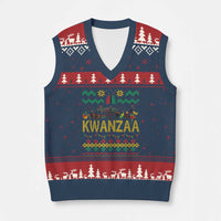 Funny Kwanzaa Celebration Ugly Sweater V-Neck Knit Sweater Vest African Heritage Holiday Gift - Wonder Print Shop