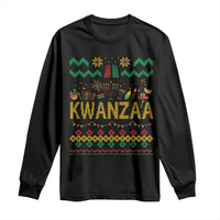 Funny Kwanzaa Celebration Ugly Sweater Long Sleeve Shirt African Heritage Holiday Gift - Wonder Print Shop