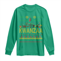 Funny Kwanzaa Celebration Ugly Sweater Long Sleeve Shirt African Heritage Holiday Gift - Wonder Print Shop