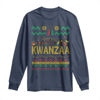 Funny Kwanzaa Celebration Ugly Sweater Long Sleeve Shirt African Heritage Holiday Gift - Wonder Print Shop