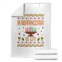 Funny Kwanzaa Is Lit Throw Blanket Ugly Sweater African Heritage Holiday Gift - Wonder Print Shop