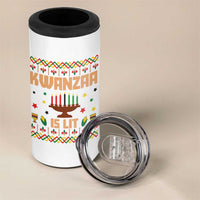 Funny Kwanzaa Is Lit 4 in 1 Can Cooler Tumbler Ugly Sweater African Heritage Holiday Gift - Wonder Print Shop
