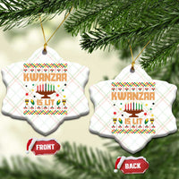 Funny Kwanzaa Is Lit Ceramic Ornament Ugly Sweater African Heritage Holiday Gift - Wonder Print Shop