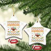 Funny Kwanzaa Is Lit Ceramic Ornament Ugly Sweater African Heritage Holiday Gift - Wonder Print Shop