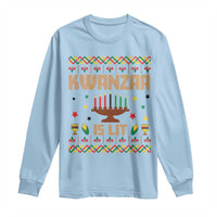Funny Kwanzaa Is Lit Long Sleeve Shirt Ugly Sweater African Heritage Holiday Gift - Wonder Print Shop