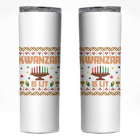 Funny Kwanzaa Is Lit Skinny Tumbler Ugly Sweater African Heritage Holiday Gift - Wonder Print Shop