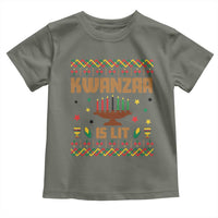 Funny Kwanzaa Is Lit Toddler T Shirt Ugly Sweater African Heritage Holiday Gift - Wonder Print Shop