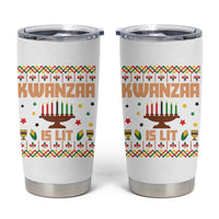 Funny Kwanzaa Is Lit Tumbler Cup Ugly Sweater African Heritage Holiday Gift - Wonder Print Shop