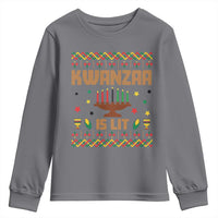 Funny Kwanzaa Is Lit Youth Sweatshirt Ugly Sweater African Heritage Holiday Gift - Wonder Print Shop