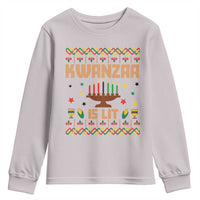 Funny Kwanzaa Is Lit Youth Sweatshirt Ugly Sweater African Heritage Holiday Gift - Wonder Print Shop
