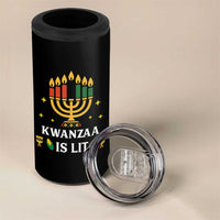 Kwanzaa Is Lit 4 in 1 Can Cooler Tumbler Funny African American Holiday Gift - Wonder Print Shop