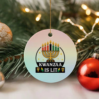 Kwanzaa Is Lit Ceramic Ornament Funny African American Holiday Gift - Wonder Print Shop