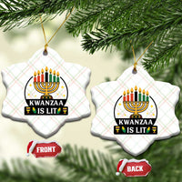 Kwanzaa Is Lit Ceramic Ornament Funny African American Holiday Gift - Wonder Print Shop