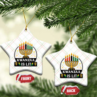 Kwanzaa Is Lit Ceramic Ornament Funny African American Holiday Gift - Wonder Print Shop