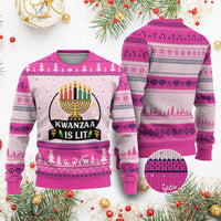 Kwanzaa Is Lit Ugly Christmas Sweater Funny African American Holiday Gift - Wonder Print Shop