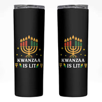 Kwanzaa Is Lit Skinny Tumbler Funny African American Holiday Gift - Wonder Print Shop