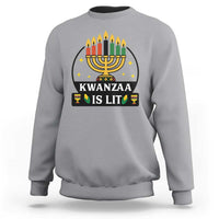 Kwanzaa Is Lit Sweatshirt Funny African American Holiday Gift - Wonder Print Shop