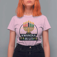 Kwanzaa Is Lit T Shirt For Women Funny African American Holiday Gift - Wonder Print Shop