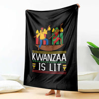 Funny Kwanzaa Is Lit Throw Blanket Festival Of Lights African Heritage Gift - Wonder Print Shop