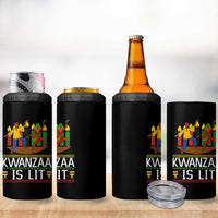 Funny Kwanzaa Is Lit 4 in 1 Can Cooler Tumbler Festival Of Lights African Heritage Gift - Wonder Print Shop