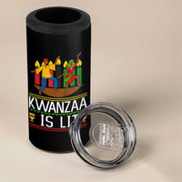 Funny Kwanzaa Is Lit 4 in 1 Can Cooler Tumbler Festival Of Lights African Heritage Gift - Wonder Print Shop