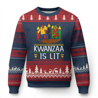 Funny Kwanzaa Is Lit Ugly Christmas Sweater Festival Of Lights African Heritage Gift - Wonder Print Shop
