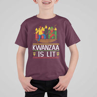 Funny Kwanzaa Is Lit T Shirt For Kid Festival Of Lights African Heritage Gift - Wonder Print Shop