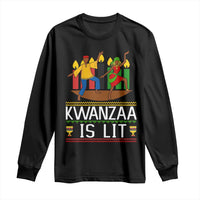Funny Kwanzaa Is Lit Long Sleeve Shirt Festival Of Lights African Heritage Gift - Wonder Print Shop