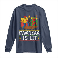 Funny Kwanzaa Is Lit Long Sleeve Shirt Festival Of Lights African Heritage Gift - Wonder Print Shop