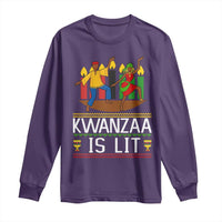 Funny Kwanzaa Is Lit Long Sleeve Shirt Festival Of Lights African Heritage Gift - Wonder Print Shop