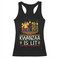 Funny Kwanzaa Is Lit Racerback Tank Top Festival Of Lights African Heritage Gift - Wonder Print Shop