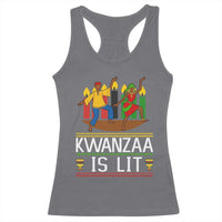 Funny Kwanzaa Is Lit Racerback Tank Top Festival Of Lights African Heritage Gift - Wonder Print Shop