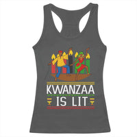 Funny Kwanzaa Is Lit Racerback Tank Top Festival Of Lights African Heritage Gift - Wonder Print Shop