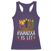 Funny Kwanzaa Is Lit Racerback Tank Top Festival Of Lights African Heritage Gift - Wonder Print Shop